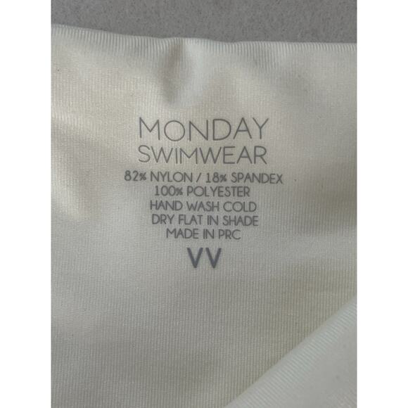 Monday Swimwear Swim VV 14/16 String Bikini Bottom Ivory Gold Swimwear - Picture 8 of 8